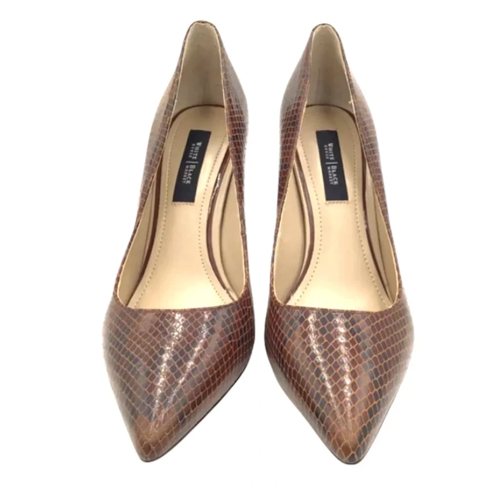 WHBM Chocolate Python Pumps SZ 7.5 - Picture 3 of 5